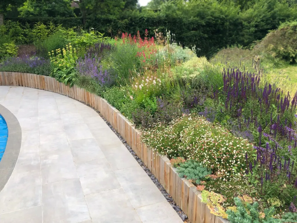 Garden design at Upper Court Road, Woldingham