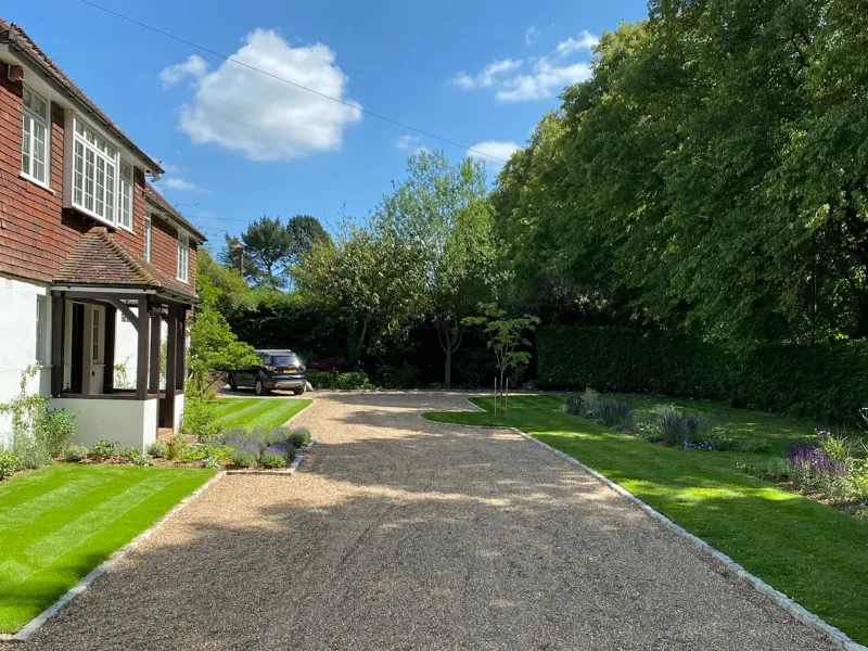 Garden design at Ballards Lane, Limpsfield