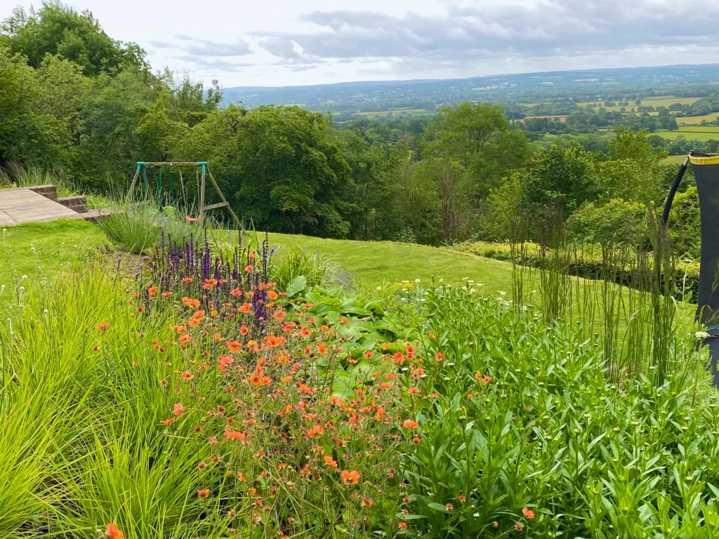 Garden design at Kent Hatch Road, Crockham Hill
