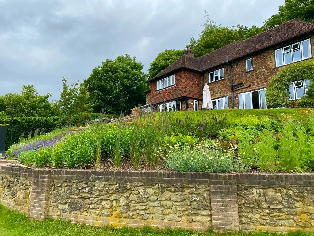 Garden design at Kent Hatch Road, Crockham Hill