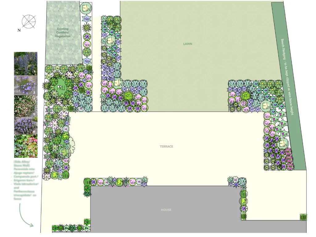 Garden design at Wilderness Road, Oxted