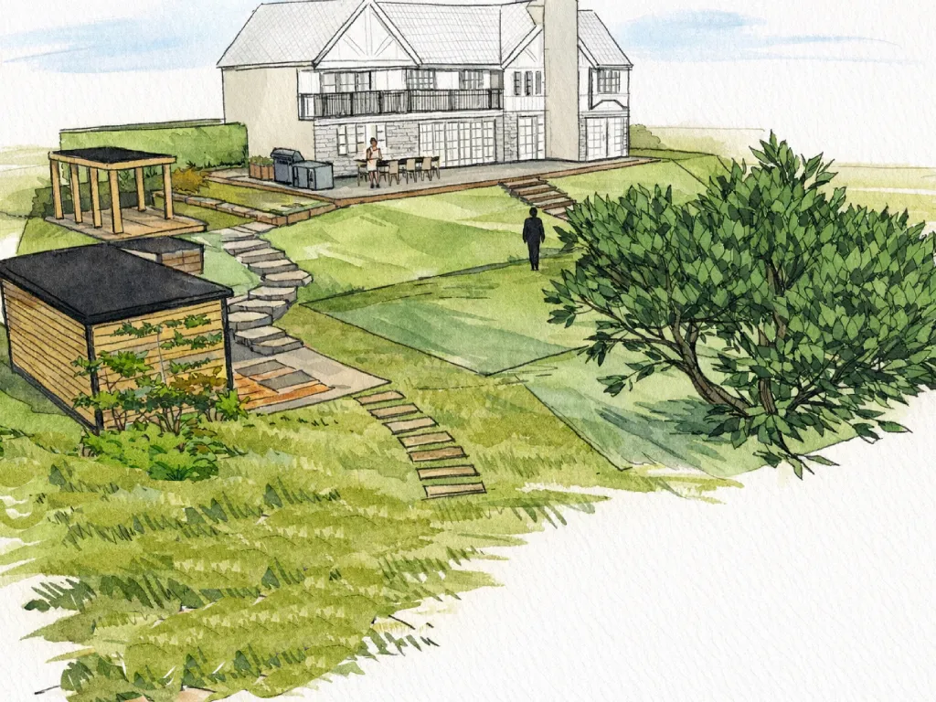 Garden design at Woodhurst Lane, Oxted